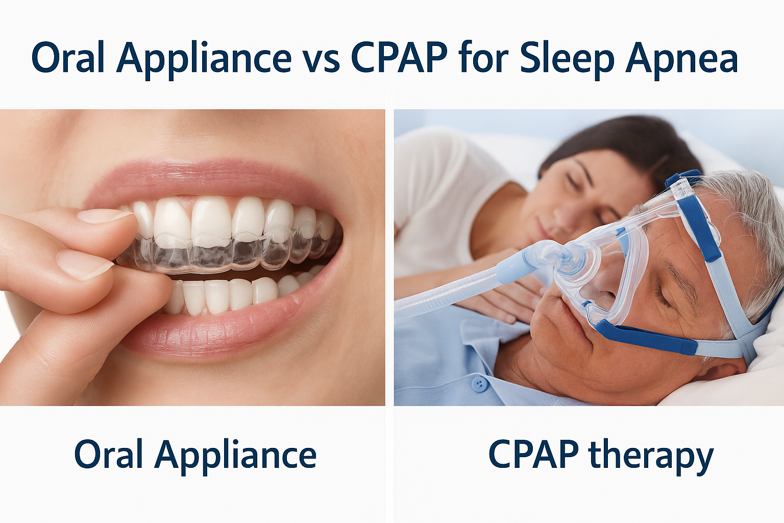 Oral appliance therapy vs CPAP machine comparison for sleep apnea treatment