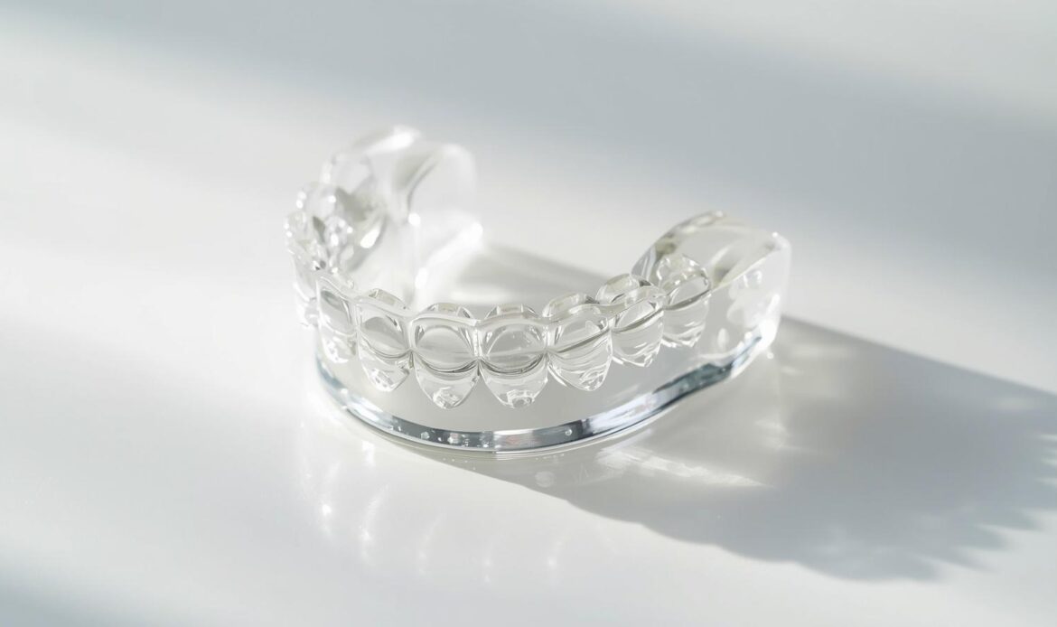 Dental retainer used after braces to keep teeth straight