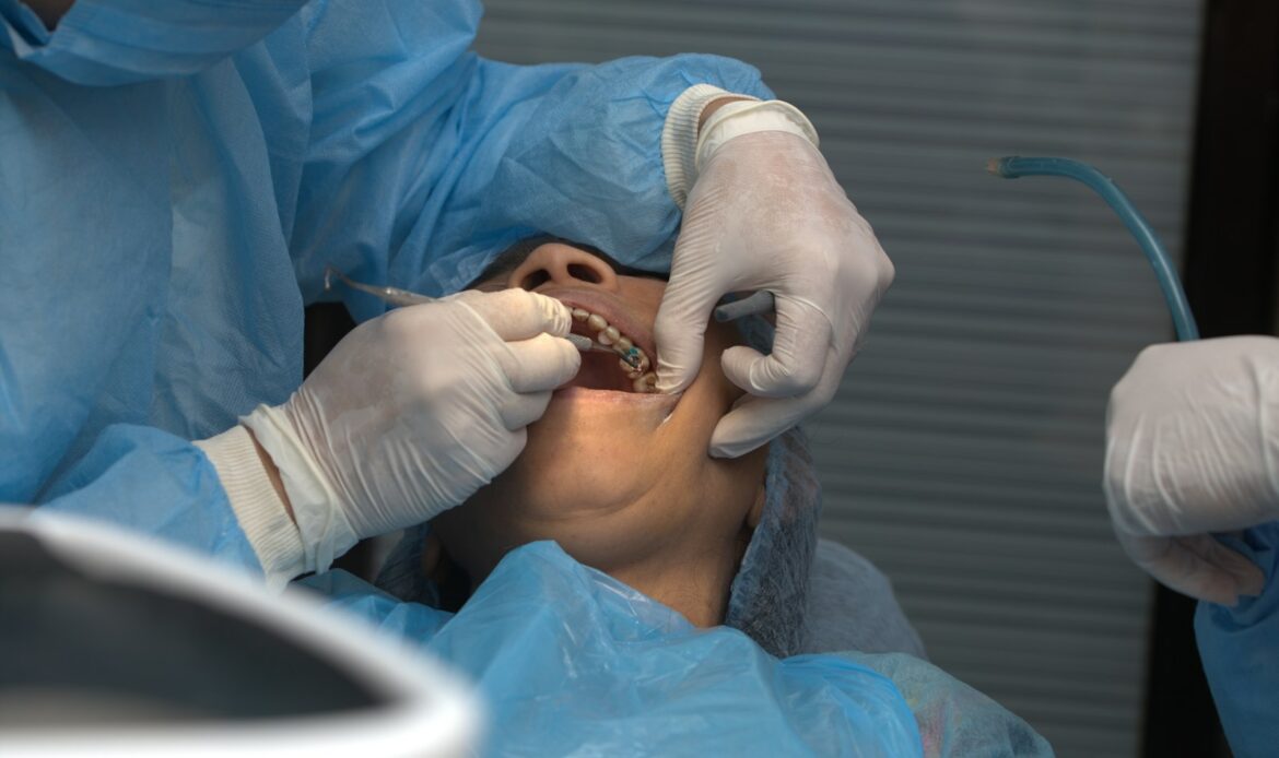 Sinus lift surgery procedure during dental implant treatment
